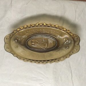 Vtg Glass Relish Dish - Love’s Request is Pickles